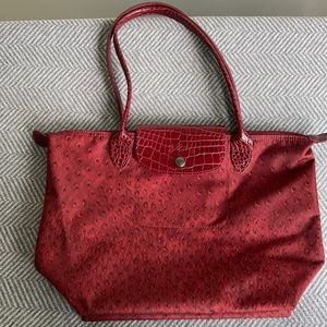 Longchamp Le Pilage Ostrich Print Tote